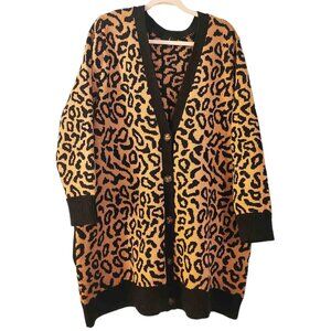 Jason Wu Size 2X Cardigan Sweater Animal Print
